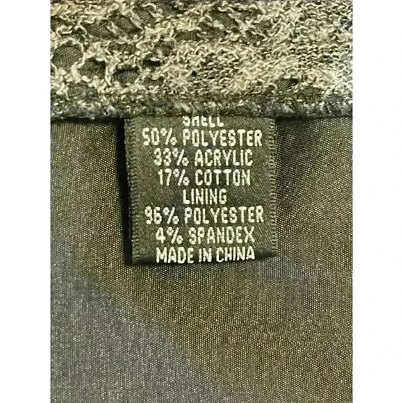 Adrianna Papell Petite Gray Crochet Lace Dress Size 4P lined zipper short sleeve - Picture 5 of 6